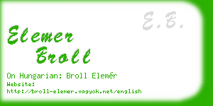 elemer broll business card